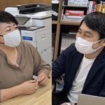 インタビューに応じた春名剛生さん（フジテレビ）と坪井理紗さん（エポックル）