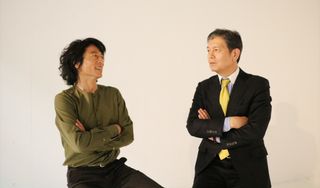 三上博史さん(左)と堂場瞬一さん(右)