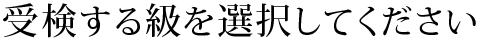 受検する級を選択してください